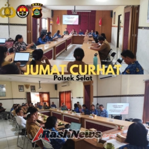 Kapolsek Selat melaksanakan giat Jumat Curhat sambangi Tokoh Masyarakat.