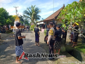 Terciptanya Kelancaran Upacara Ngaben Bhabinkamtibmas Desa Cau Belayu Polsek Marga Pengamanan Dan Pengaturan Lalin