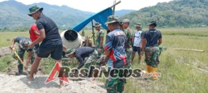 Wujud Kepedulian TNI untuk Petani, TMMD ke-126 Kodim 1625/Ngada Genjot Rehabilitasi Irigasi di Riung Barat