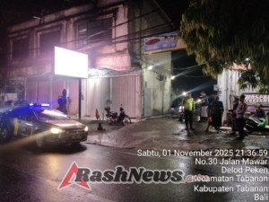 Wujudkan Kamtibmas kondusif malam hari Polsek Tabanan gelar Blue light Patrol