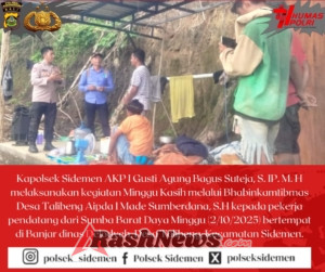 Bhabinkamtibmas Desa Talibeng Menggelar Minggu Kasih Di Desa Binaannya