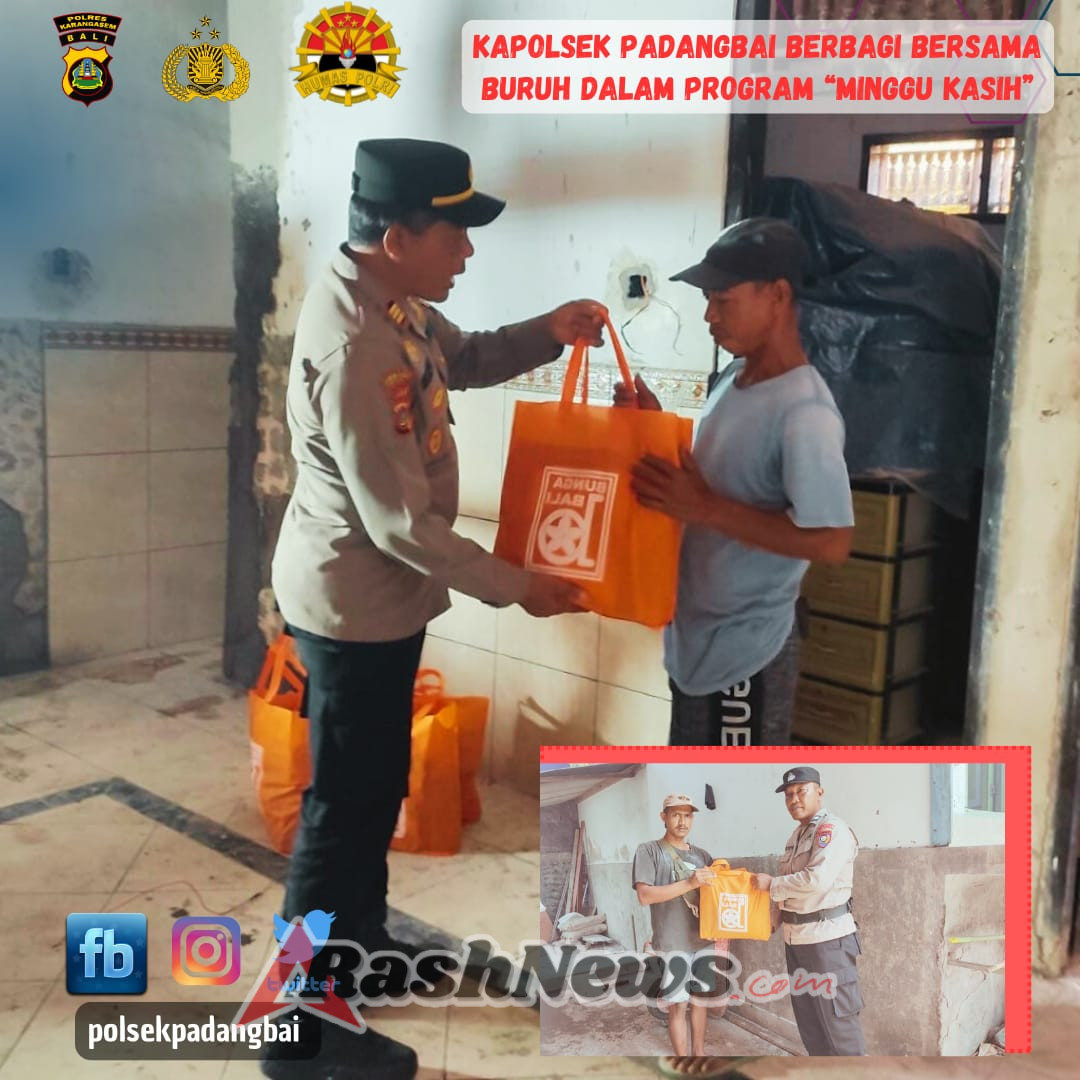 Kapolsek Padangbai Berbagi Bersama Buruh dalam Program “Minggu Kasih”
