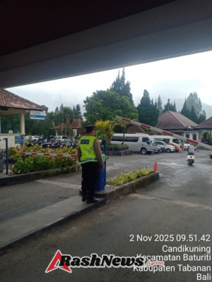 Atensi Kemacetan dan Laka, Polsek Baturiti Gelar Personil  Untuk Laksanakan Strong Point dan pengamanan jalur  obyek wisata