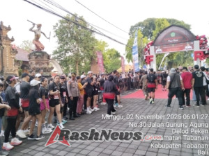 Kapolsek Tabanan Pimpin Pengamanan Ketat Singasana Fun Run, Tandai Pembukaan HUT Kota Singasana ke-532