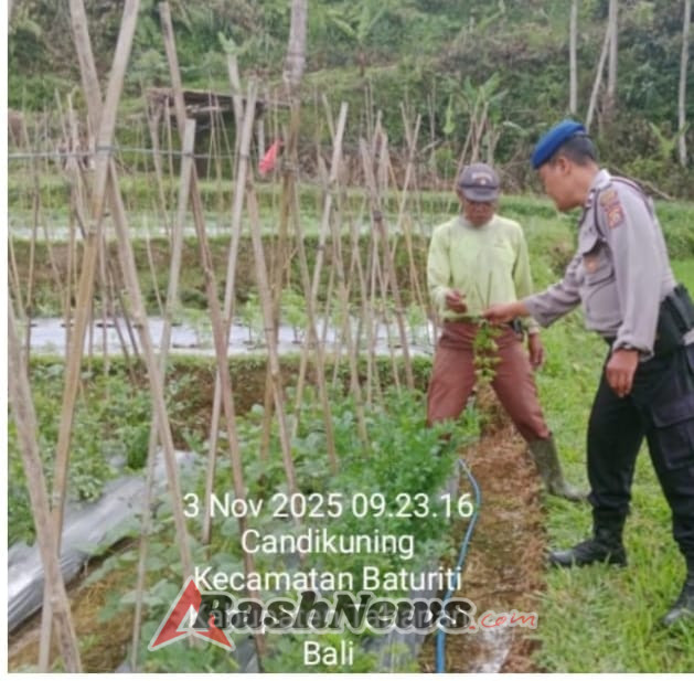 Sat Polairud Polres Tabanan Sambang Petani di Pesisir Danau Beratan, Jaga Kamtibmas dan Dukung Ketahanan Pangan