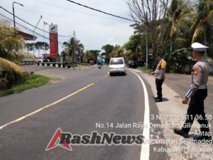 Atensi Kemacetan dan Laka, Polsek Baturiti Gelar Personil  Untuk Laksanakan Strong Point