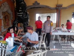 Bhabinkamtibmas Desa Belumbang Atensi Posyandu ILP