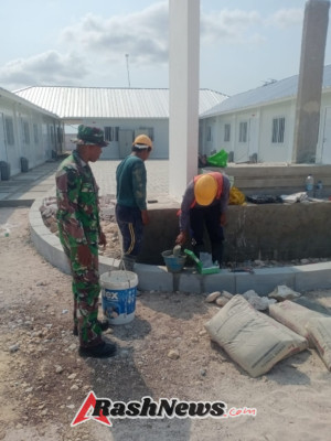 Kawasan Industri Garam Nasional Dijaga Ketat Babinsa dan Didukung Dapur Sehat Persit KCK Kodim 1627/Rote Ndao