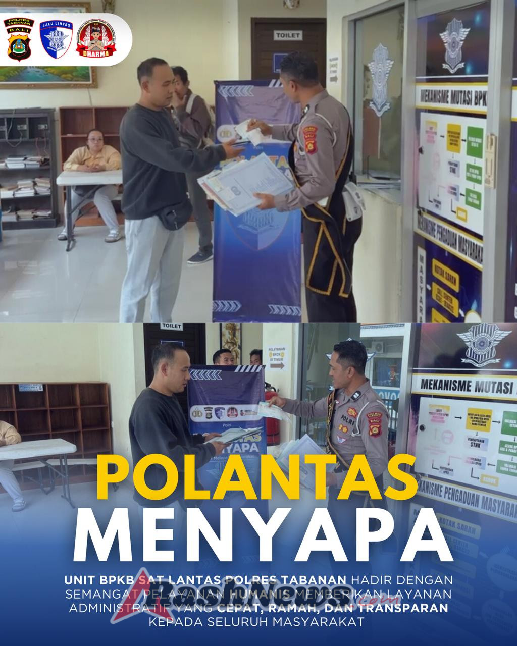Polantas Menyapa: Sat Lantas Polres Tabanan Hadirkan Pelayanan Humanis dan Bersahabat untuk Masyarakat