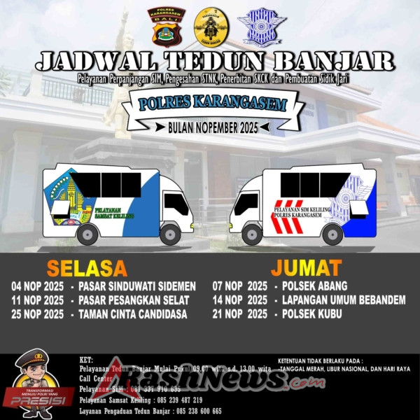Masyarakat Karangasem  Wajib Tahu, Mobil Samsat Keliling dan SIM Keliling Bisa Berikan Kemudahan, Simak Jadwalnya
