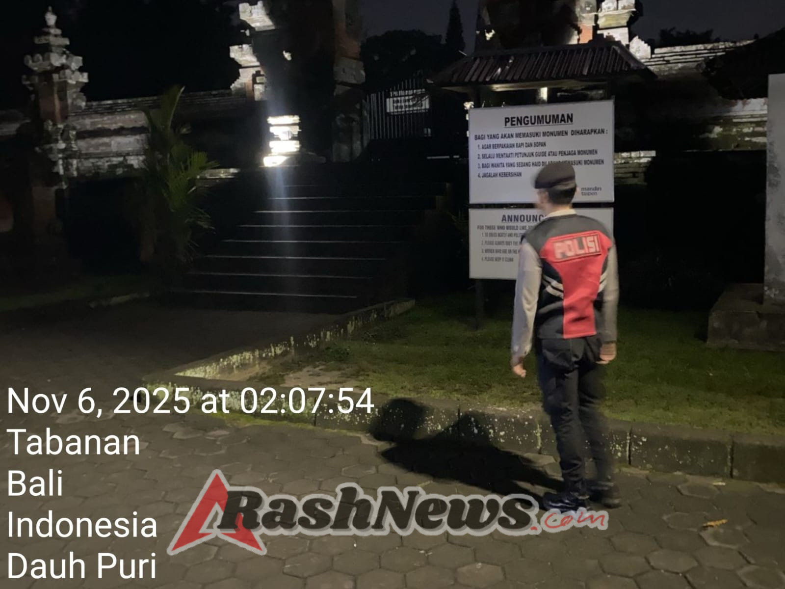Patroli Jalan Kaki Subuh Perintis Presisi Sat Samapta Polres Tabanan Jaga Kondusifitas Wilayah di Waktu Dini Hari