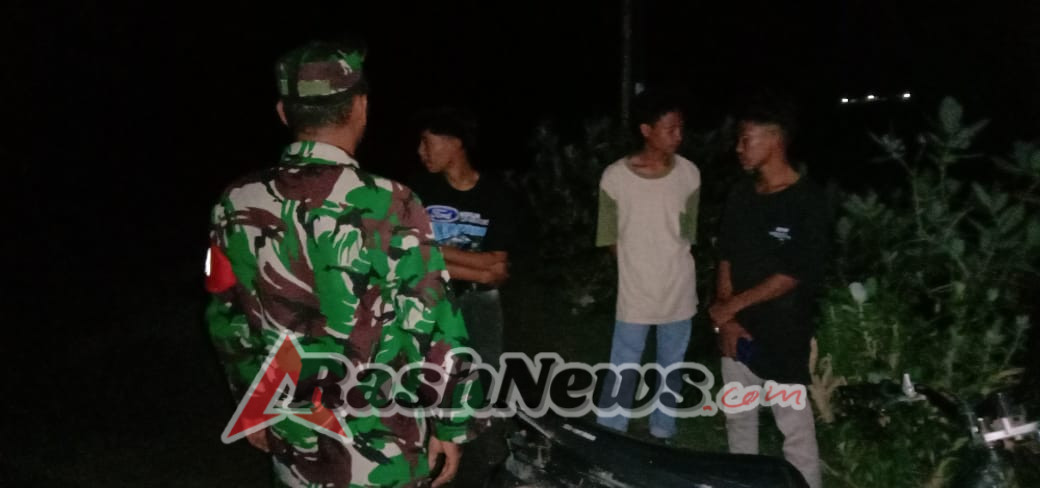 Babinsa Koramil 1614-03/Hu’u Tingkatkan Kesadaran Warga Jaga Ketertiban Malam Hari