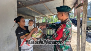 Satgas Pamtas RI–RDTL Yonarmed 12 Kostrad Gelar Jumat Berkah, Bagikan Sembako untuk Warga Sekitar