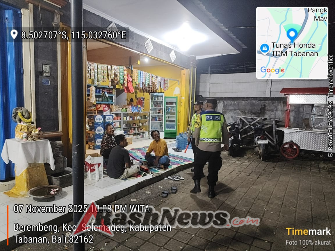 Cegah kriminalitas 3C, Polsek Selemadeg gencarkan Patroli Malam Hari