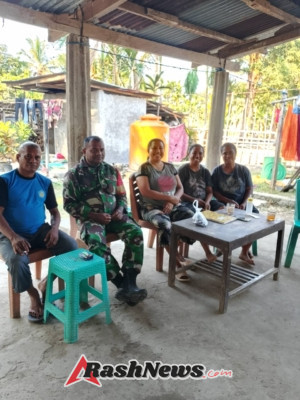 Komsos Babinsa Koramil 1618-05/Biut Fokus Bahas Persiapan Lahan Pertanian di Biboki Utara