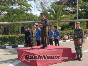 Danramil Kobalima Mayor Inf Sri Widayat Pimpin Upacara Peringatan Hari Pahlawan Di PLBN Motamasin