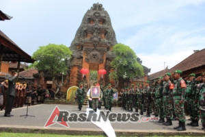 TNI Kodim 1616/Gianyar dan Forkopimcam Ubud Hadiri Upacara Perabuan Alm. Veteran Pejuang Cokorda Gde Dalem Pudak