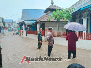 Koramil 1608-02/Bolo Bersama Aparat Desa Koordinasi Cepat Tangani Banjir di Madapangga