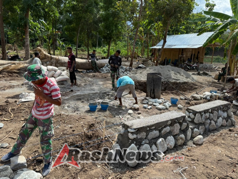 Gotong Royong TNI dan Warga Air Mancur Dirikan Koperasi Merah Putih