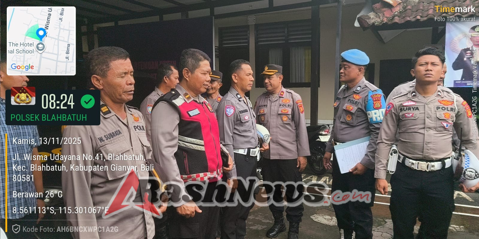 Kapolsek Blahbatuh Didampingi Propam Gelar Gaktibplin, Wujudkan Disiplin Personel