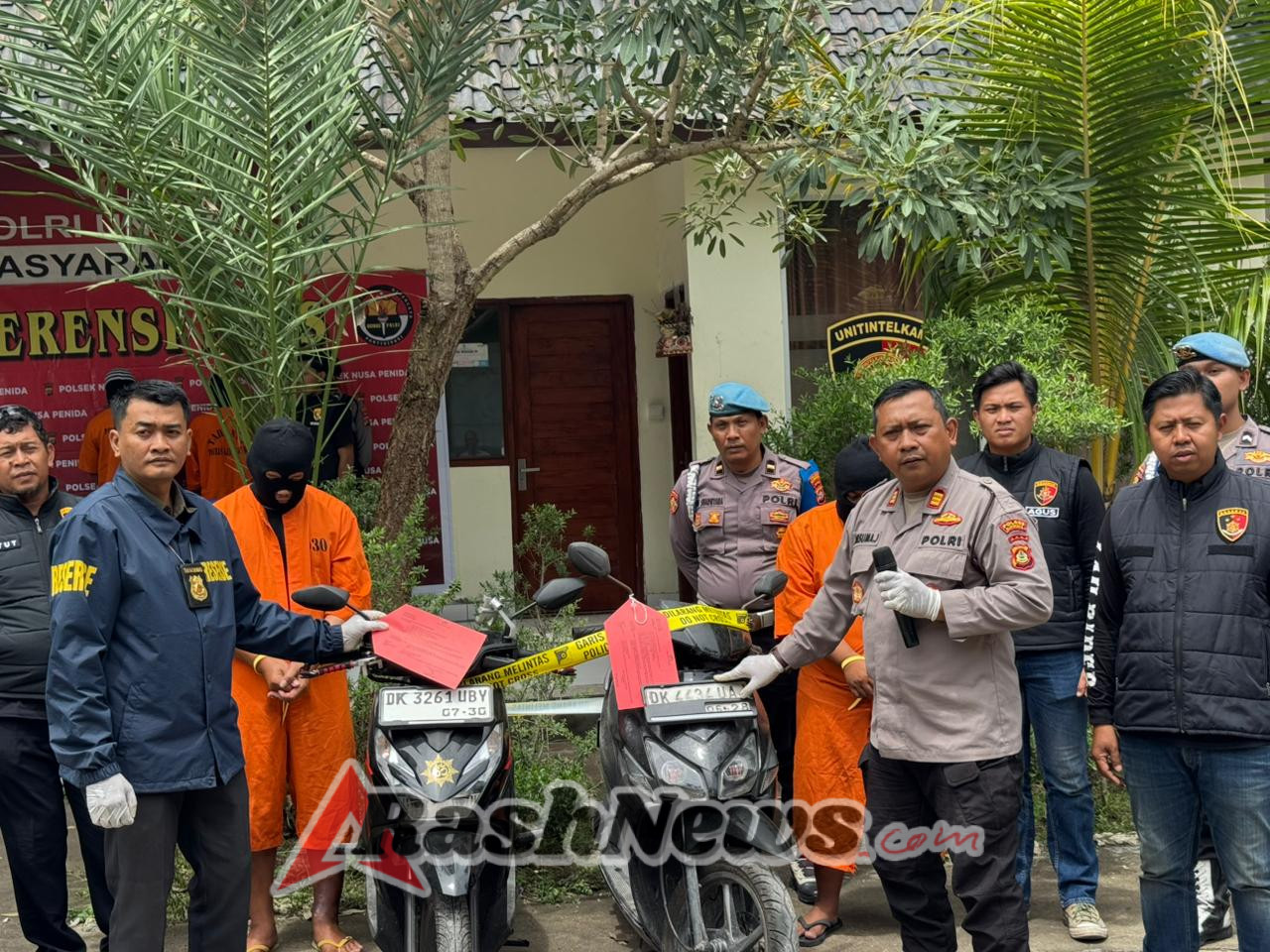 Polsek Nusa Penida Gelar Konferensi Pers, Empat Kasus Kriminalitas Berhasil Diungkap Polsek Nusa Penida.