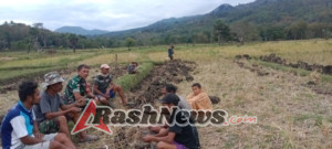 Bangun Semangat Gotong Royong, Babinsa Duduk Bersama Petani di Tengah Lahan Persawahan
