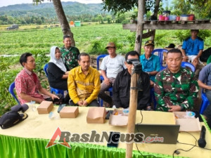 Danramil Utan Wakili Dandim 1607/Sumbawa pada Vicon Peninjauan Pengairan Pertanian oleh Kasad