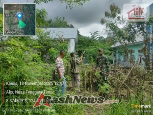 Babinsa Abad Dampingi Penentuan Lokasi Pembangunan Koperasi Merah Putih di Desa Probur