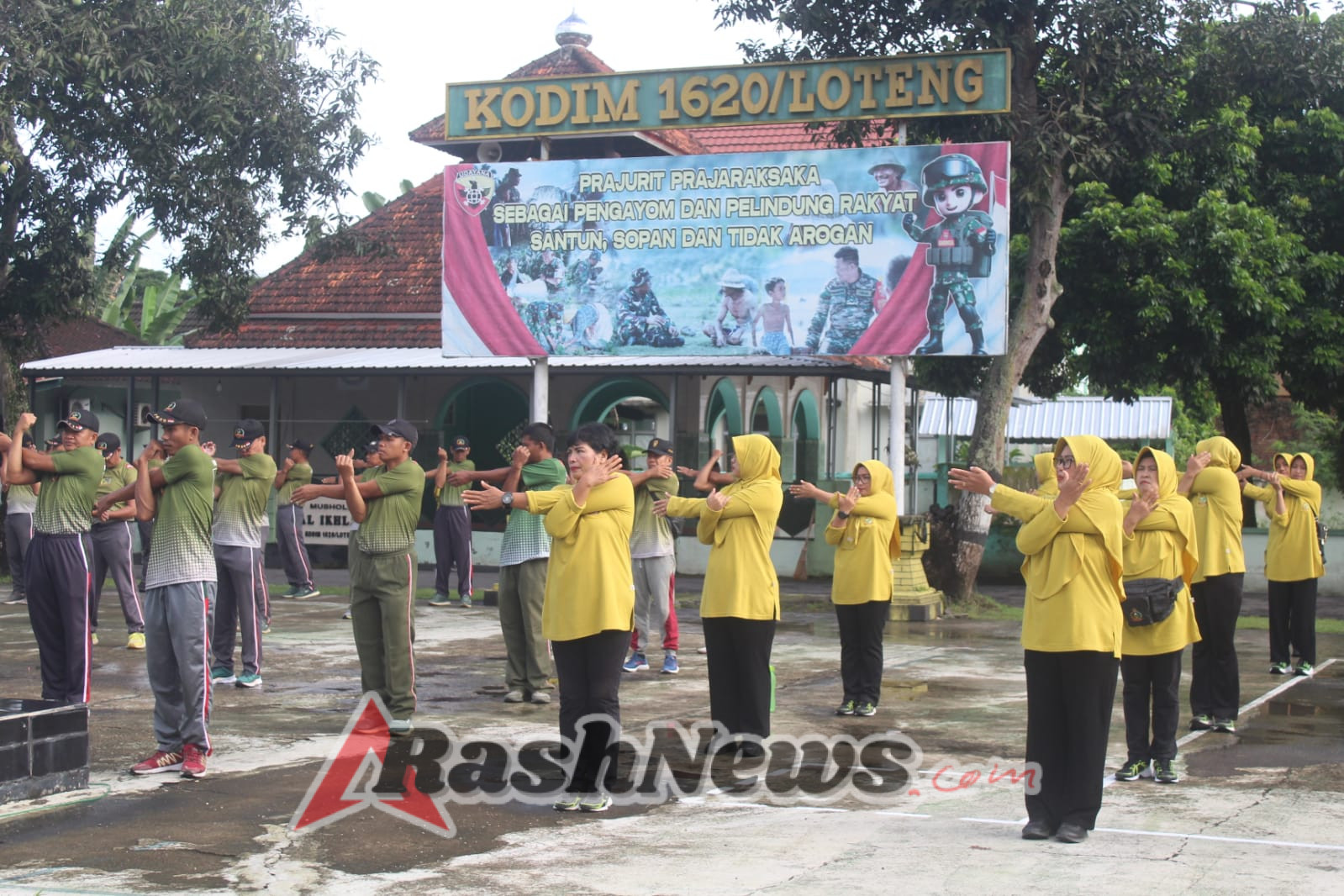 Kodim 1620/Loteng Gelar Olahraga Gabungan Bersama Persit KCK Cabang XXX