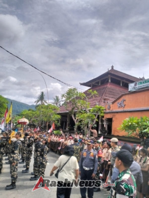 Panji Dan Surat Sakti I Gusti Ngurah Rai Diarak Di Klungkung, Kodim Klungkung Terjunkan Personel Beri Pengawalan