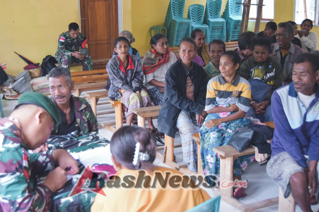 Jamin Kesehatan, Satgas Pamtas Yonarhanud 2 Kostrad Adakan Pengobatan Massal