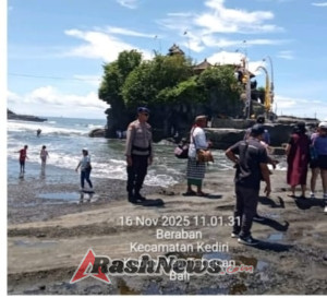 Sat Polairud Polres Tabanan Intensifkan Patroli Pesisir di DTW Tanah Lot untuk Jaga Keamanan Wisatawan