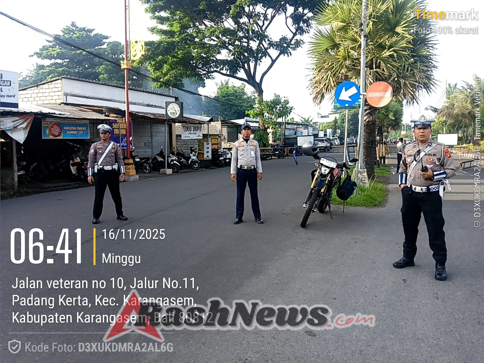 Sat Lantas Polres Karangasem Amankan Jalur Car Free Day di Jalan Veteran