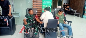 Babinsa Koramil Kupang Hadiri Donor Darah Hotel Cristal