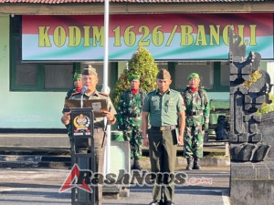 Dandim 1626/Bangli Tekankan Profesionalisme Prajurit dalam Upacara 17-an