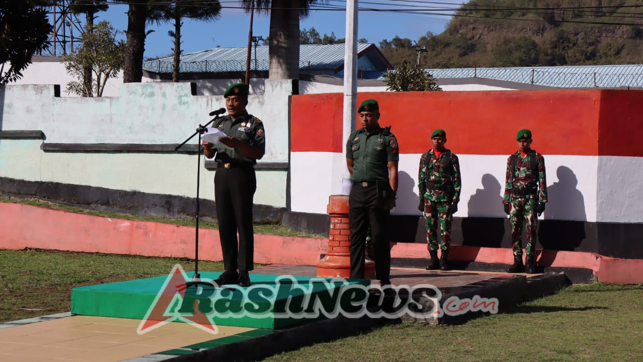 Kodim 1625/Ngada Gelar Upacara 17, Mayor Inf. Supriyanto Sampaikan Sejumlah Penekanan kepada Anggota
