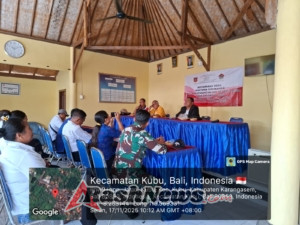 Babinsa Kubu Sertu I Ketut Budiarta Hadiri Rapat Musyawarah Desa (Musdes).