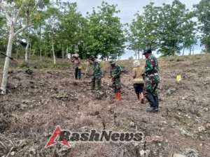 Berikan Kontribusi Nyata, Satgaster Pos Halibete I dan 2 Bantu Petani Tanam Jagung