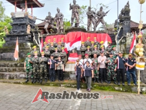 Upacara Sakral Puputan Margarana: Danramil Marga Terlibat Langsung Sambut Atribut Kepahlawanan I Gusti Ngurah Rai