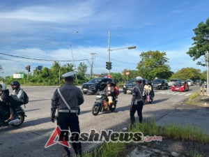Satgas Preventif Laksanakan Pengaturan dan Pengawalan di Jalur By Pass IB Mantra dalam Rangka Ops Zebra Agung 2025