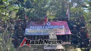 Kompi III Yonarmed 12 dan Kompi C UPF-PNTL Cek Patok, Perkuat Stabilitas Perbatasan