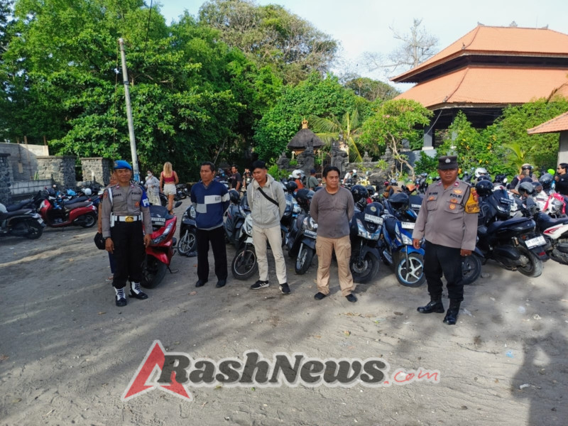 Umanis Galungan Polsek Kuta Utara Terjunkan Personel Amankan Sejumlah Obyek Wisata.