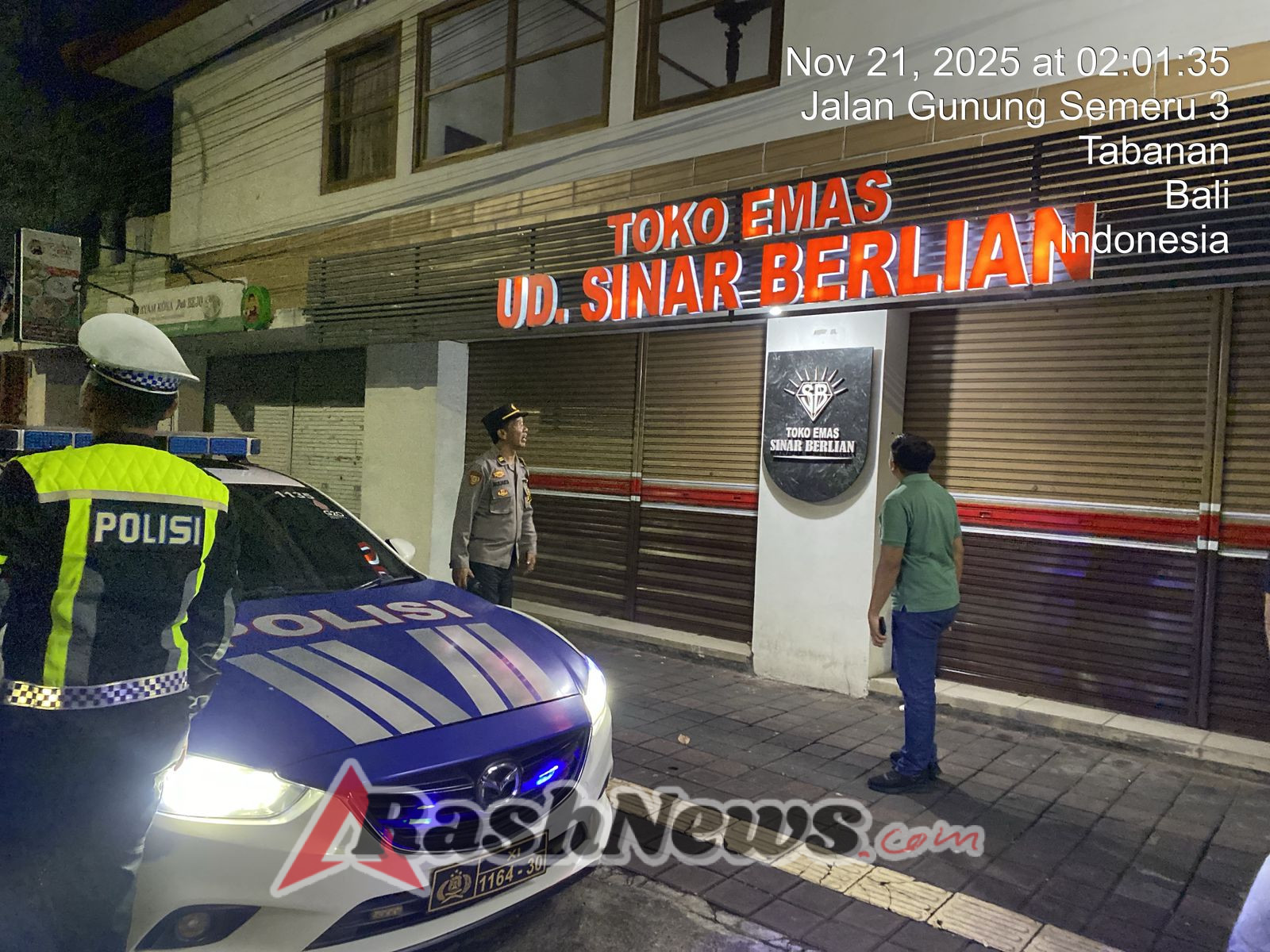 Polres Tabanan Gelar Blue Light Patrol Dini Hari, Fokus Cegah Kejahatan 3C di Area Pasar, Pertokoan, dan Perbankan