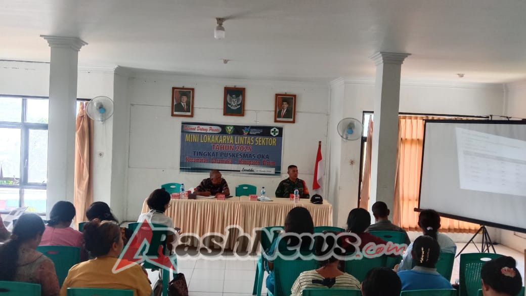 Babinsa Koramil 1624-01/Larantuka Hadiri Rapat Mini Lokakarya Lintas Sektor Puskesmas Oka