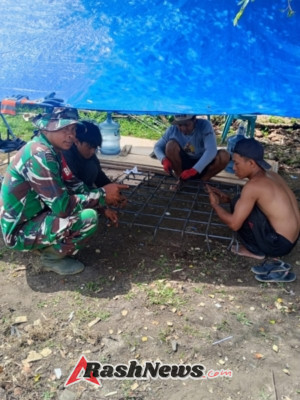 Tingkatkan Pemberdayaan Warga, Babinsa Belo Awasi Pembangunan Fasilitas Koperasi