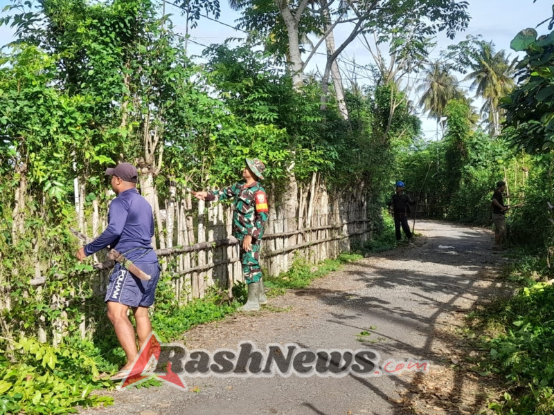Jelang Kunjungan Gubernur, Babinsa Sertu Sukardin Ajak Warga Kerja Bakti di Kelurahan Telaga Bertong