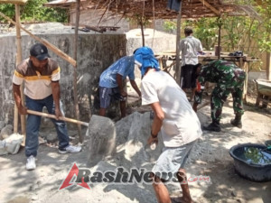 Gotong Royong Bangun Bak PAH, Babinsa dan Warga Perkuat Ketahanan Air Desa