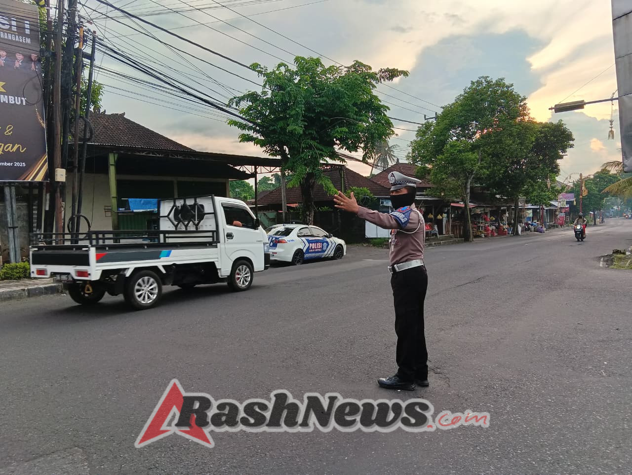 Sat Lantas Polres Karangasem Amankan Jalur Car Free Day di Jalan Veteran