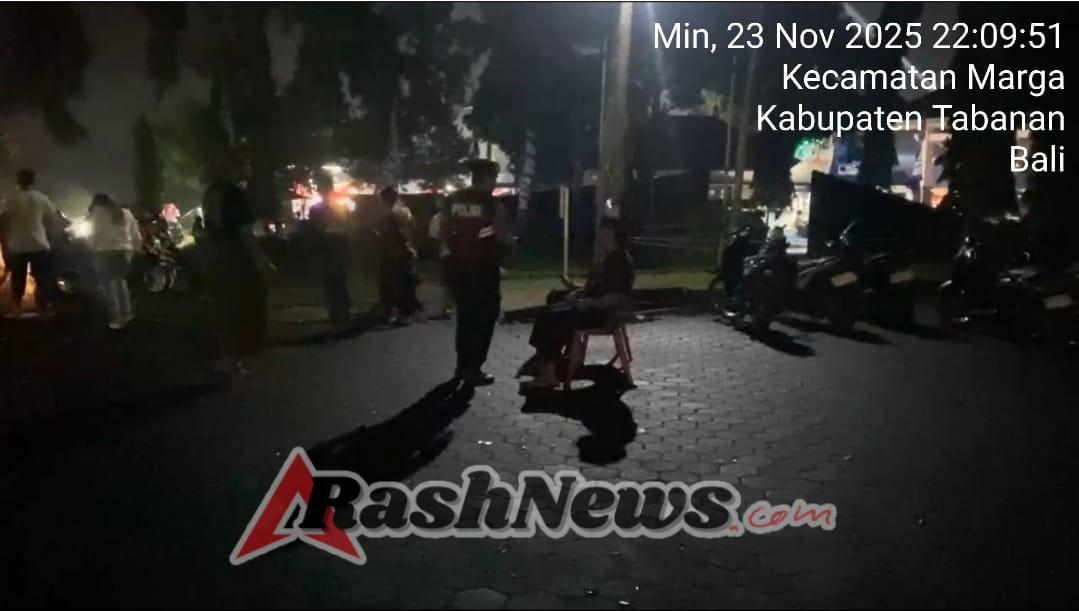 Patroli Jalan Kaki Subuh Perintis Presisi Sat Samapta Polres Tabanan Jaga Keamanan Wilayah saat Malam Akhir Pekan