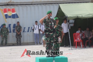 Upacara Khidmat Sambut Kedatangan Yonif 876/Palatana Dipimpin Dandim 1601/Sumba Timur